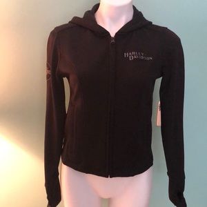 Harley Davidson removable stretchy hooded lining.